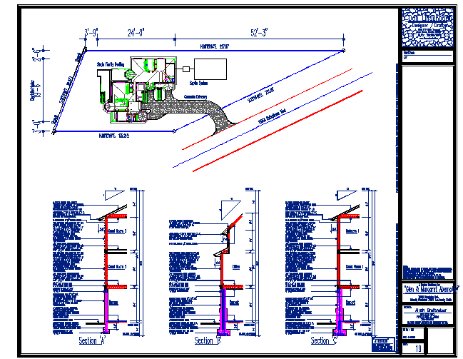Site Plan & wall Section detail.