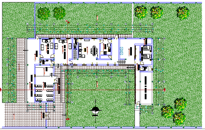 Site Plan Details of Religious Housing Project dwg file