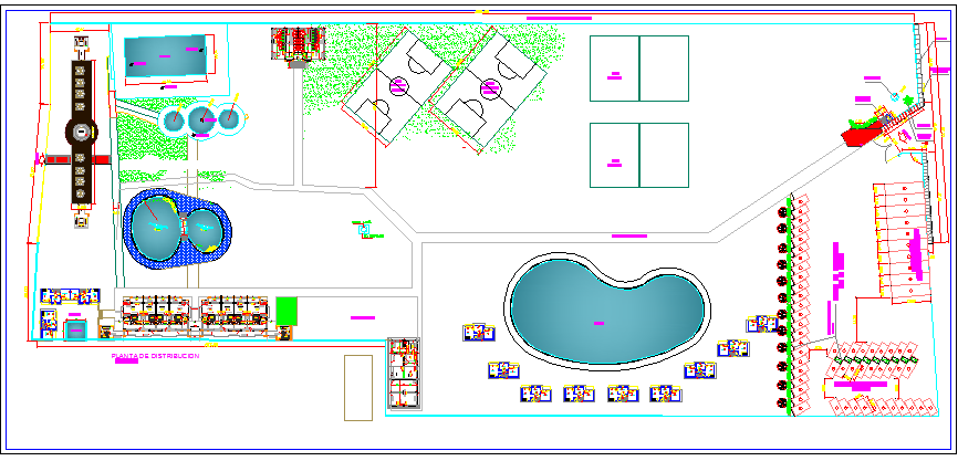 Site Plan of Arc Club House Architecture Layout dwg file