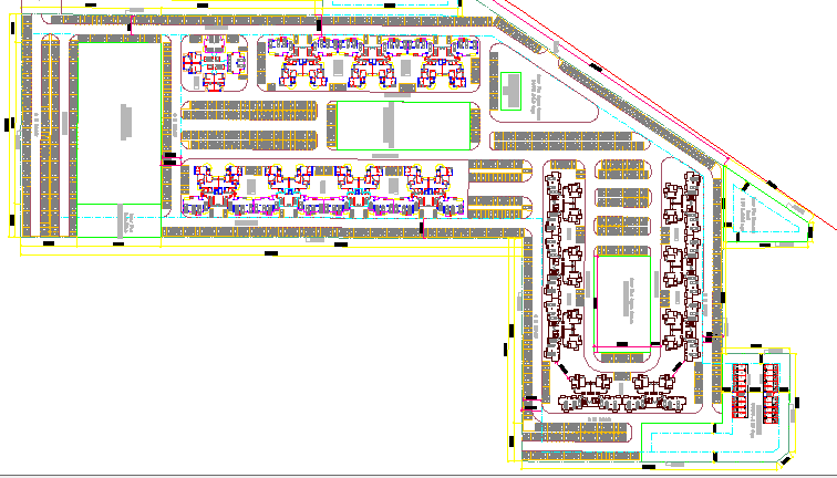 Site Plan of Multi-Family Housing Project dwg file