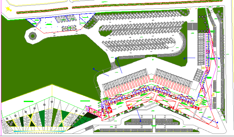 Site Plan of Urban Bus Station Architecture Layout dwg file