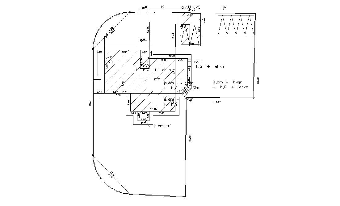 Site Survey Plot Layout Plan Free DWG file
