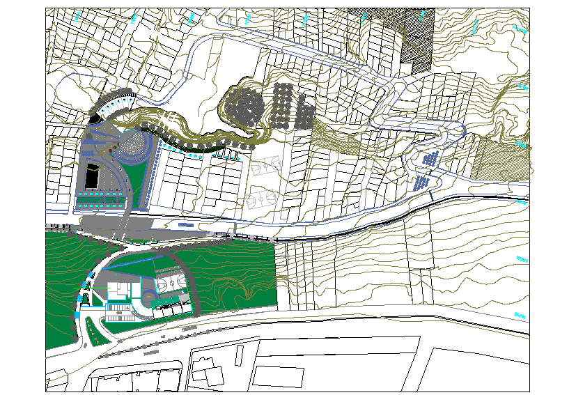 Site layout with contour drawing.