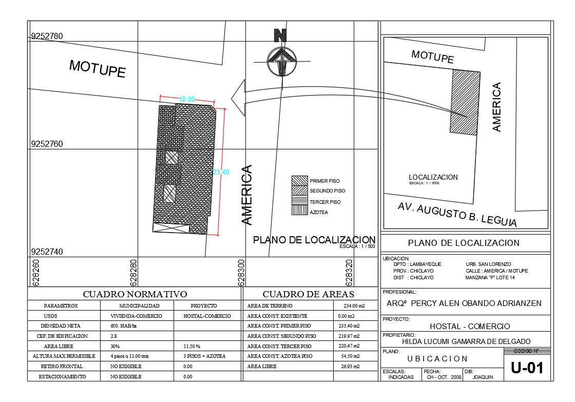 Site plan and location map details of multi-story hotel building dwg file