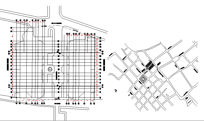 Site plan and location map of industrial plant dwg file