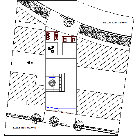 Site plan details of city corporate office building dwg file