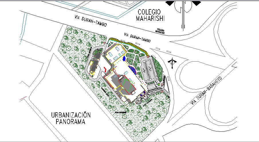 Site plan details of multi-specialty hospital building dwg file