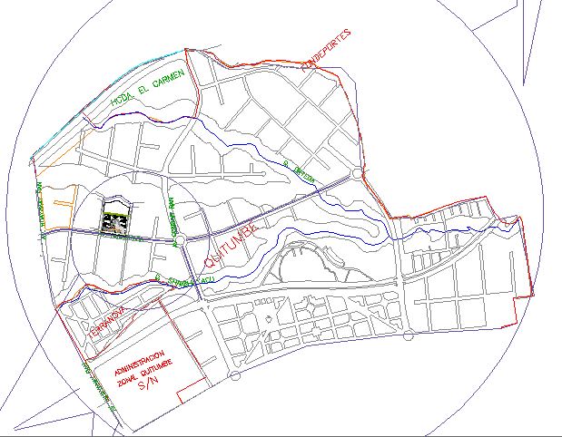 Site plan details with location map of community center dwg file