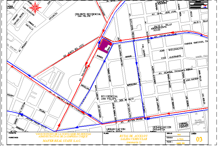 Site plan details with traffic map of offices of unique dwg file