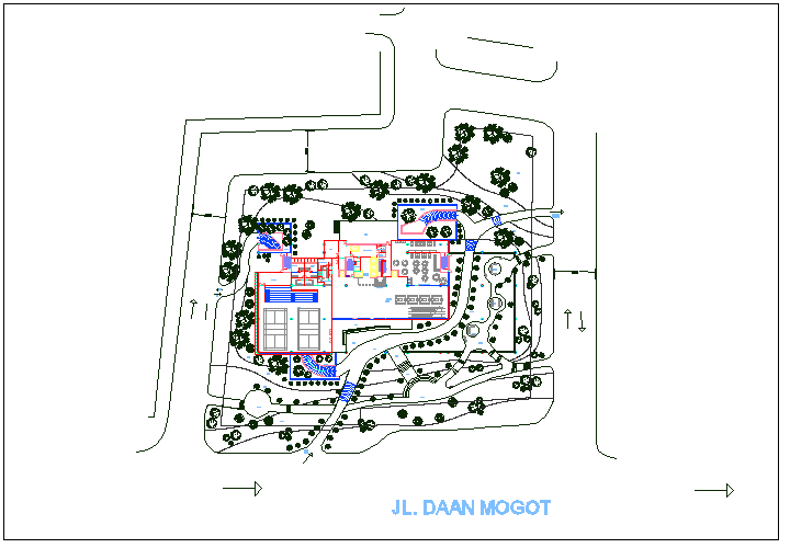 Site plan layout detail view dwg file