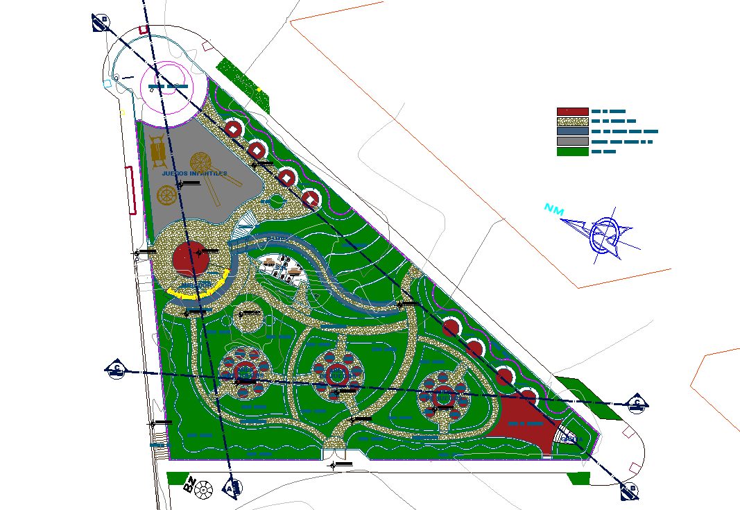 Site plan layout detail view dwg file