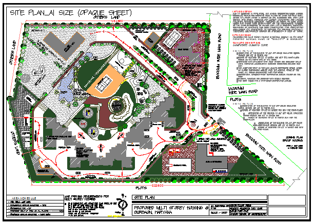 Site plan of Multi storey Housing building design