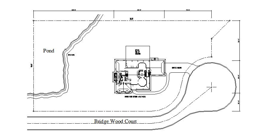 Site plan of house 324.38' x 150.0' with detail dimension in dwg file