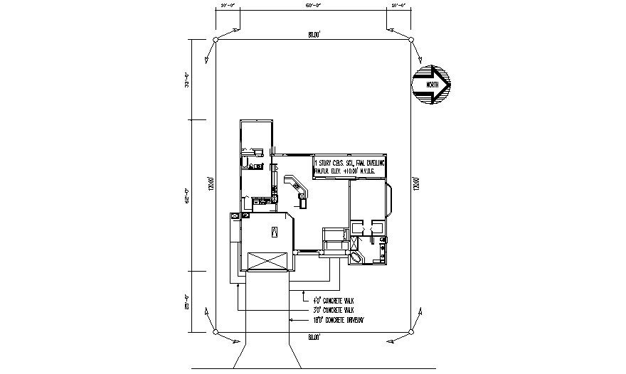 House Site Plan Drawing In AutoCAD File