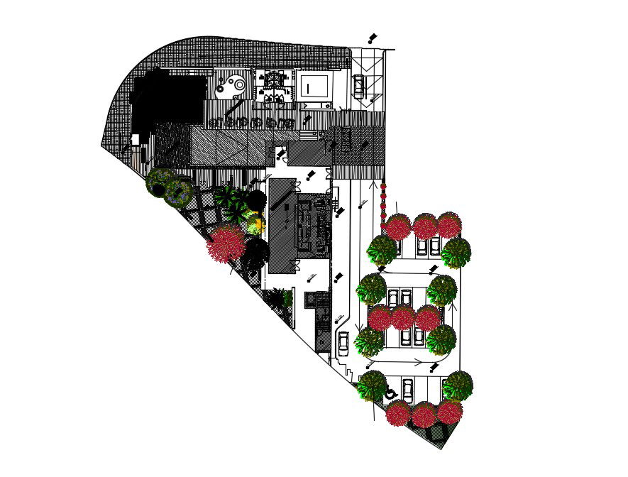 Site plan of the clubhouse in dwg file