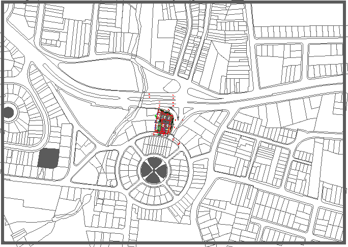 Site plan with location map details of shopping mall dwg file