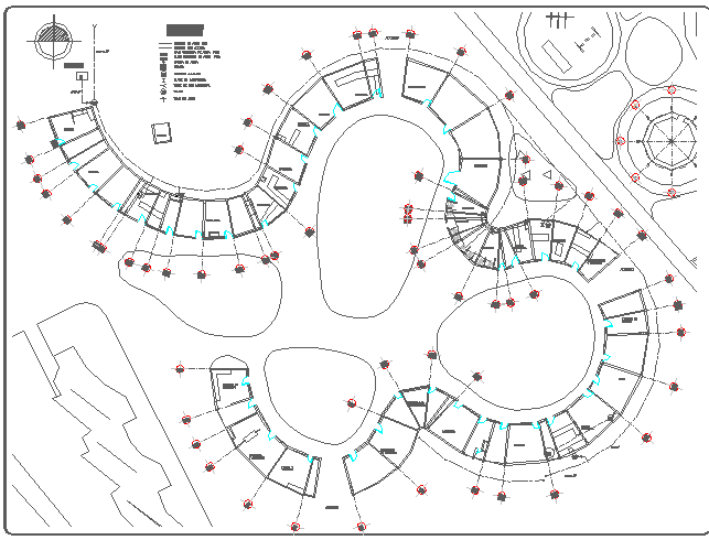 Site plan with structure details of single story market dwg