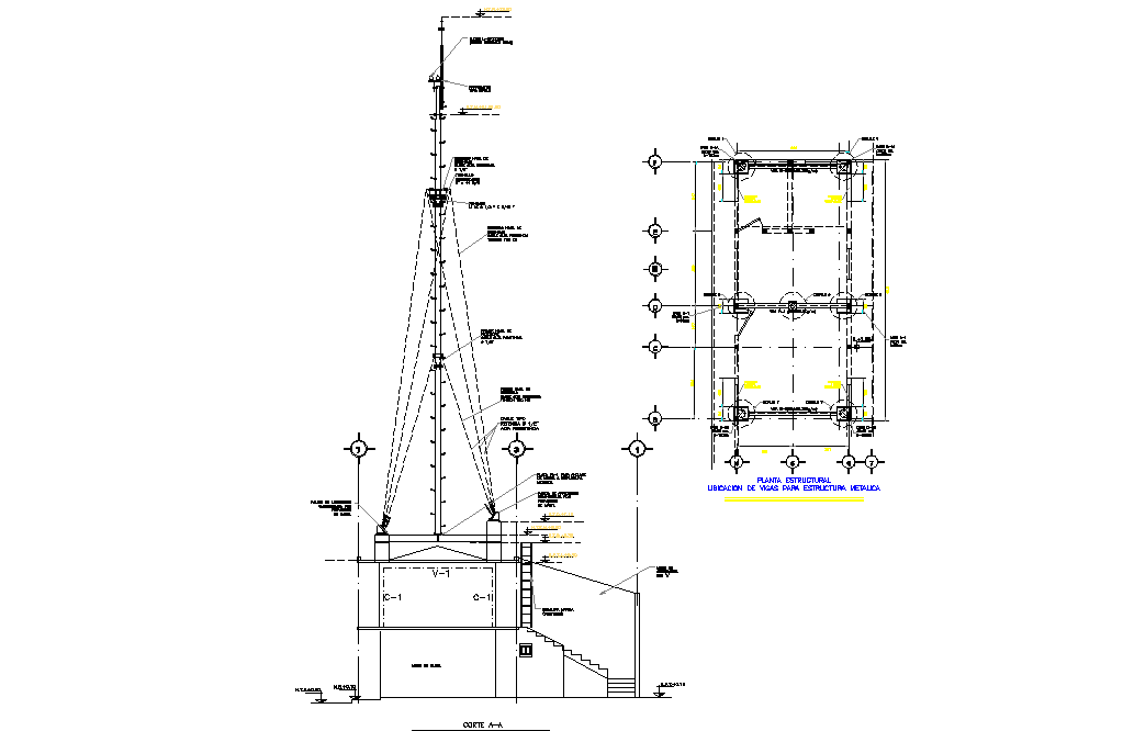 Site telecommunications roof autocad file