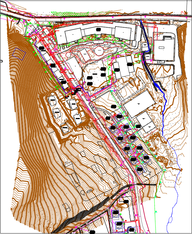 Site Development Plan of DWG AutoCAD Topographic Layout