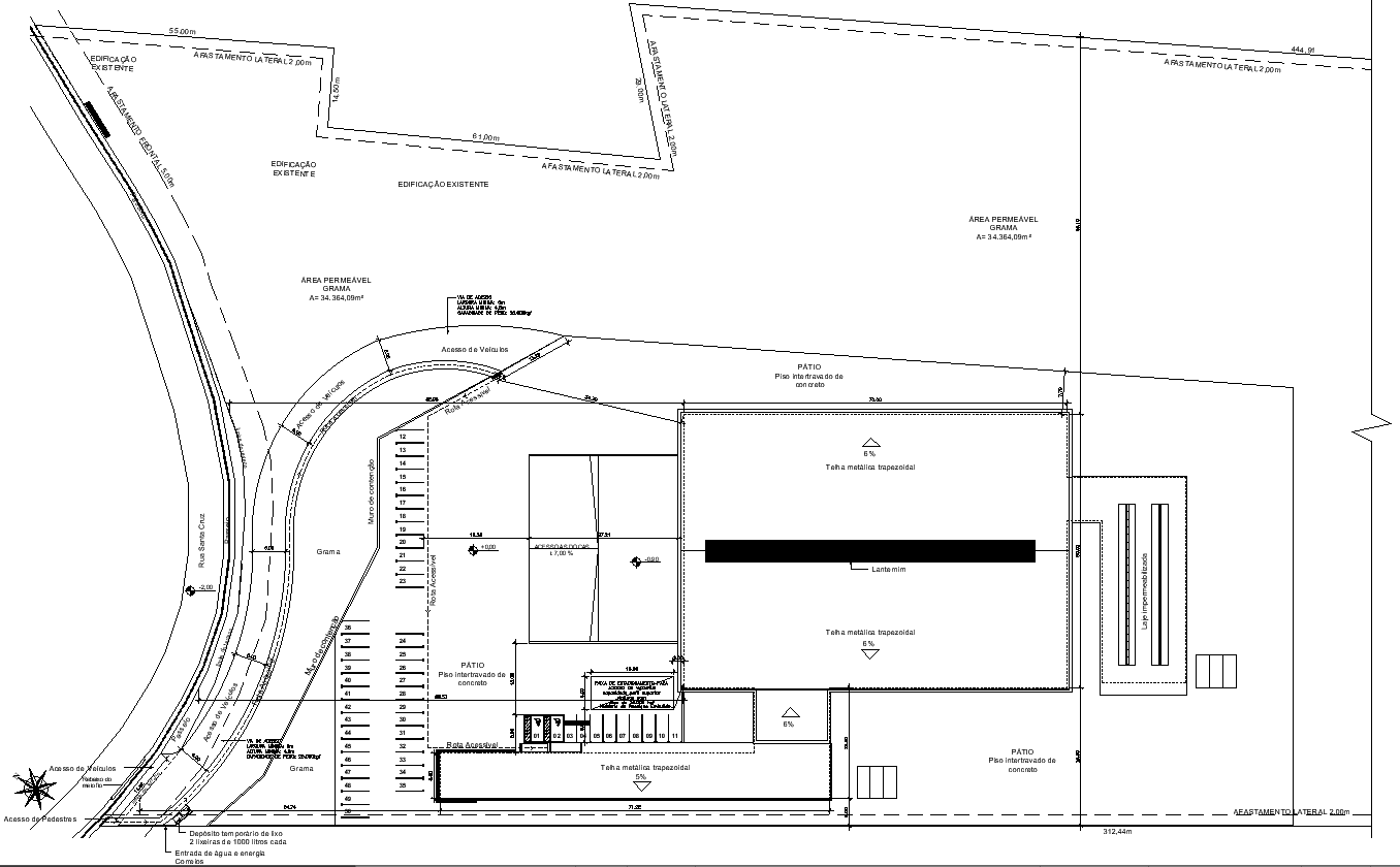 AutoCAD DWG of Site Plan Showing Road and Building View
