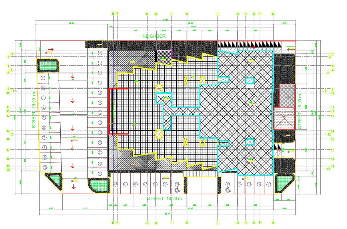 Site development plan design in AutoCAD 2D drawing, CAD file, dwg file