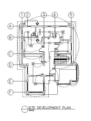 Site development plan section and Electrical drawing details of the house plan AutoCAD DWG drawing file is provided. Download the AutoCAD free 2D DWG file.