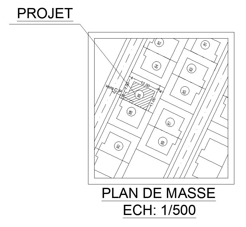 Site layout of 11x14m villa plan is given in this AutoCAD model. Download now.