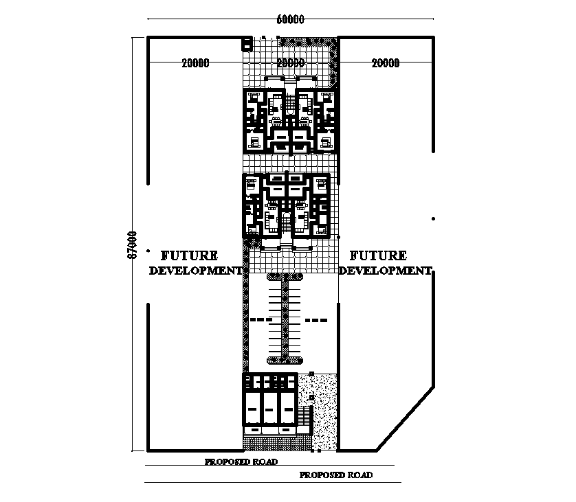 Site layout of 18x15m residential plan is given in this Autocad drawing model.Download the Autocad file.