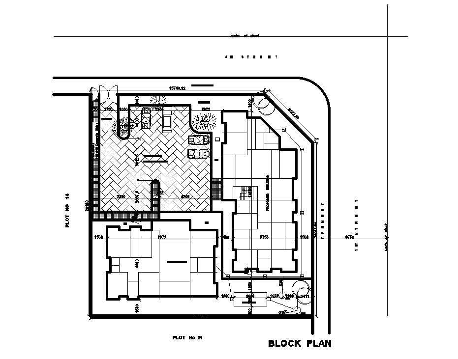 Site layout of 30x14m house plan is given in this Autocad drawing file. Download now.