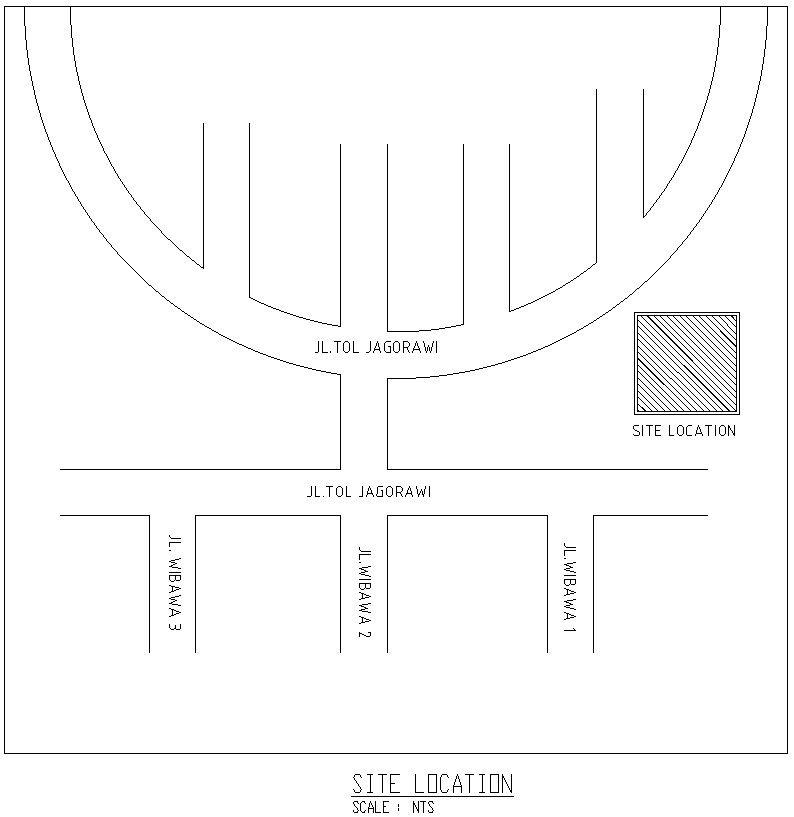 Site location of monopole tower in detail AutoCAD drawing, dwg file, CAD file