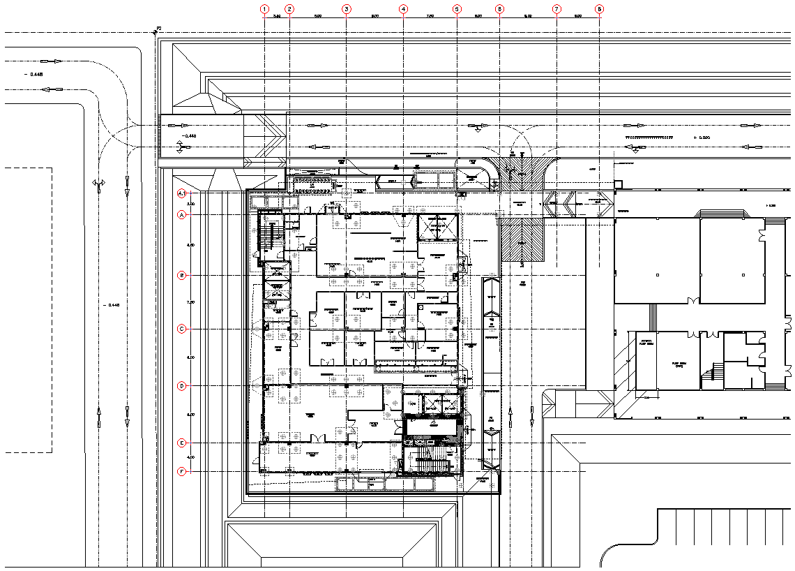 Site plan of commercial building Detail DWG AutoCAD file