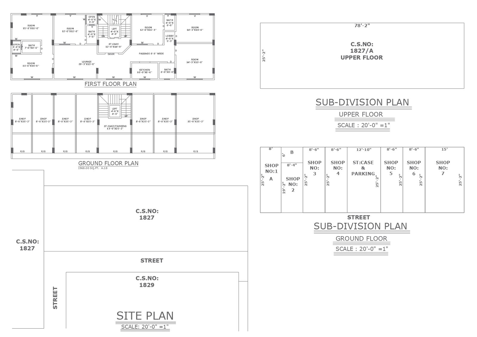 Site plan with sub division plan design autocad dwg drawing .