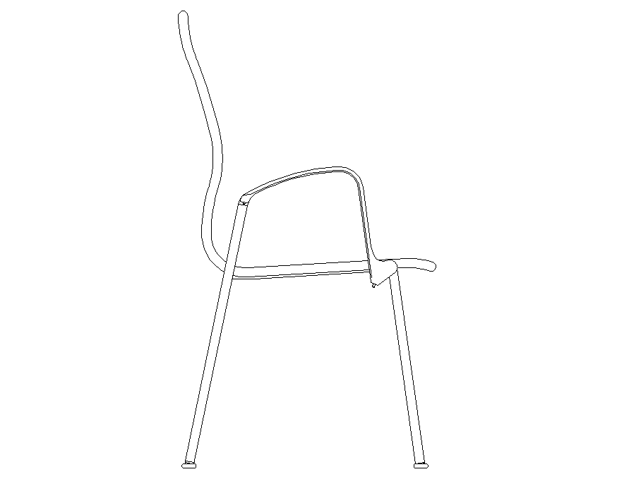 Sitting Chair 2D Elevation in CAD Furniture Block Layout