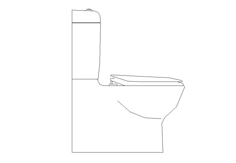 Sitting sanitary toilet detail elevation 2d view dwg file