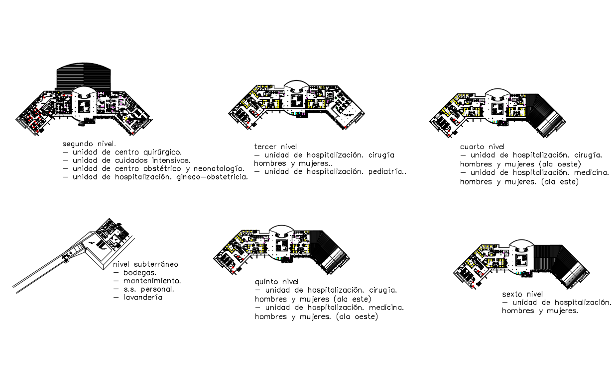 Six flooring immaculate hospital floor plan cad drawing details dwg file