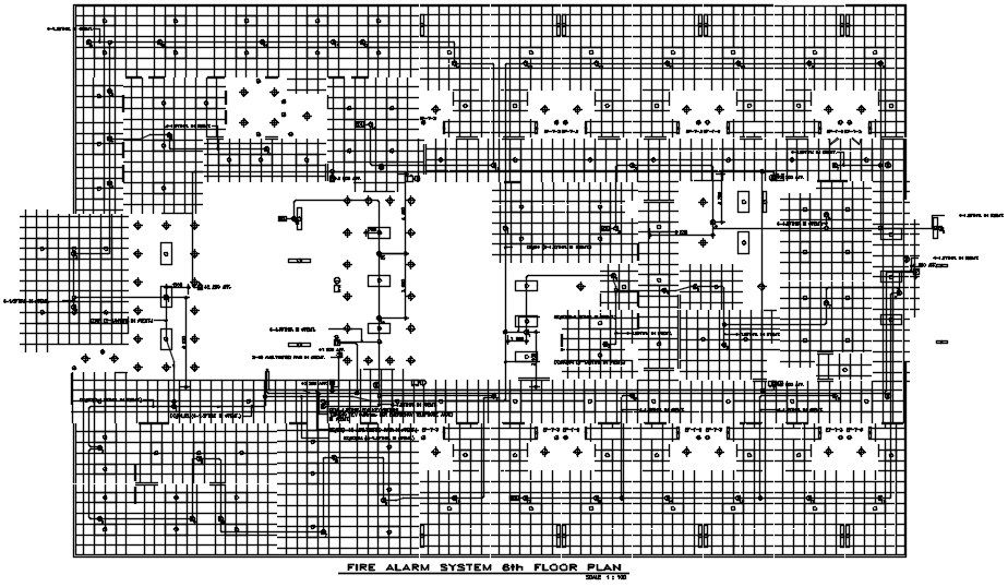 Sixth floor Fire Alarm system diagrams are provided in this 2D CAD DWG drawing. Download the AutoCAD 2D DWG file.