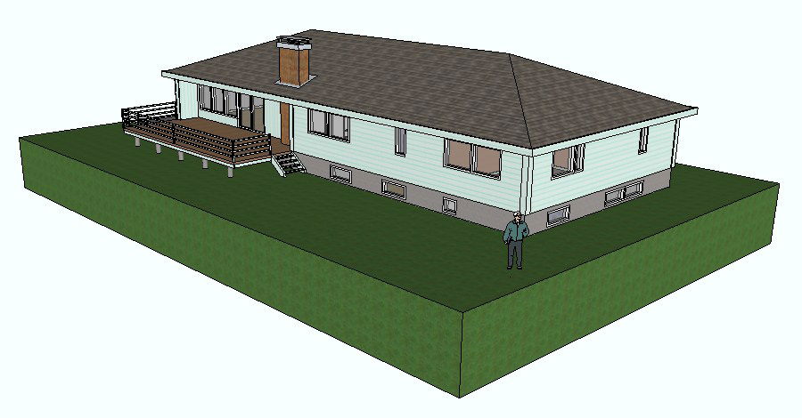 Sketchup Drawing of a residential house in 3d