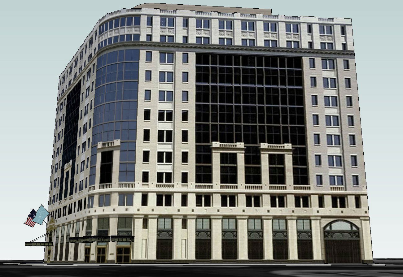 3D SketchUp Layout Plan of Commercial Building Model files