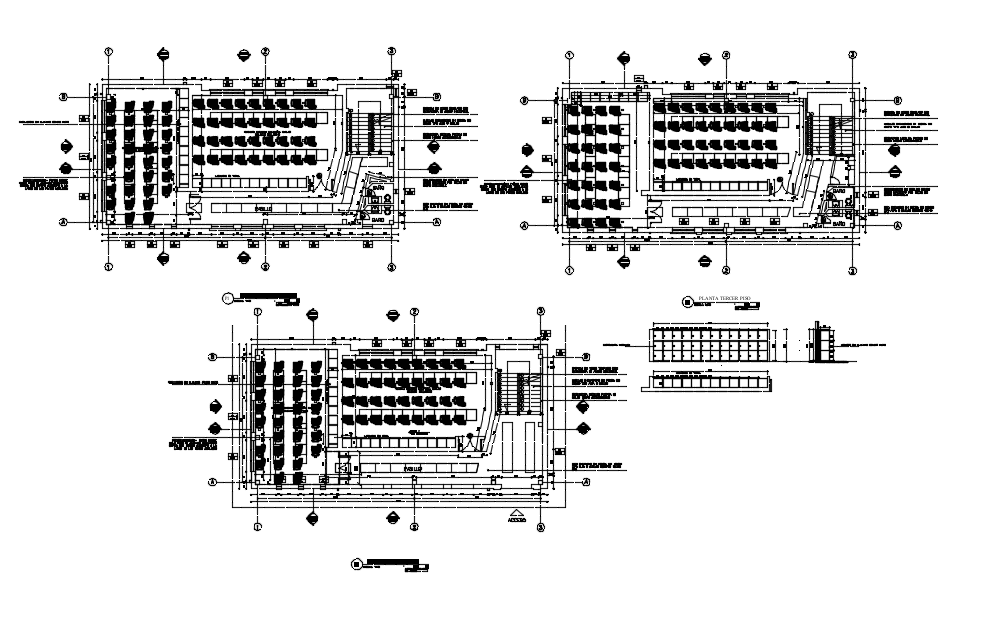 Skies razor company locker plan view with metallic structure dwg file