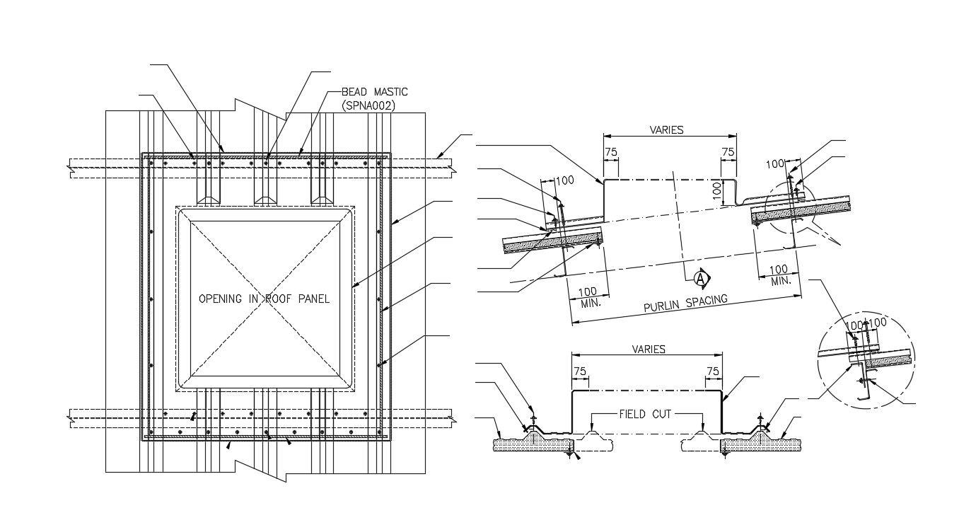 Sky Roof Window CAD Drawing