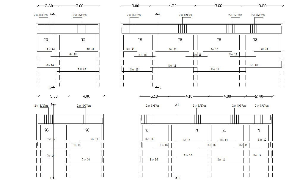 Slab Beam Design Structural AutoCAD Drawing Download