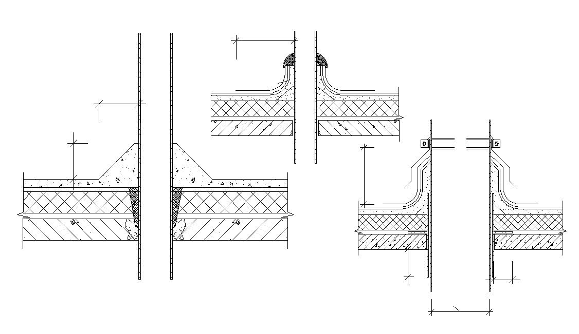 Slab Waterproofing Section CAD Drawing