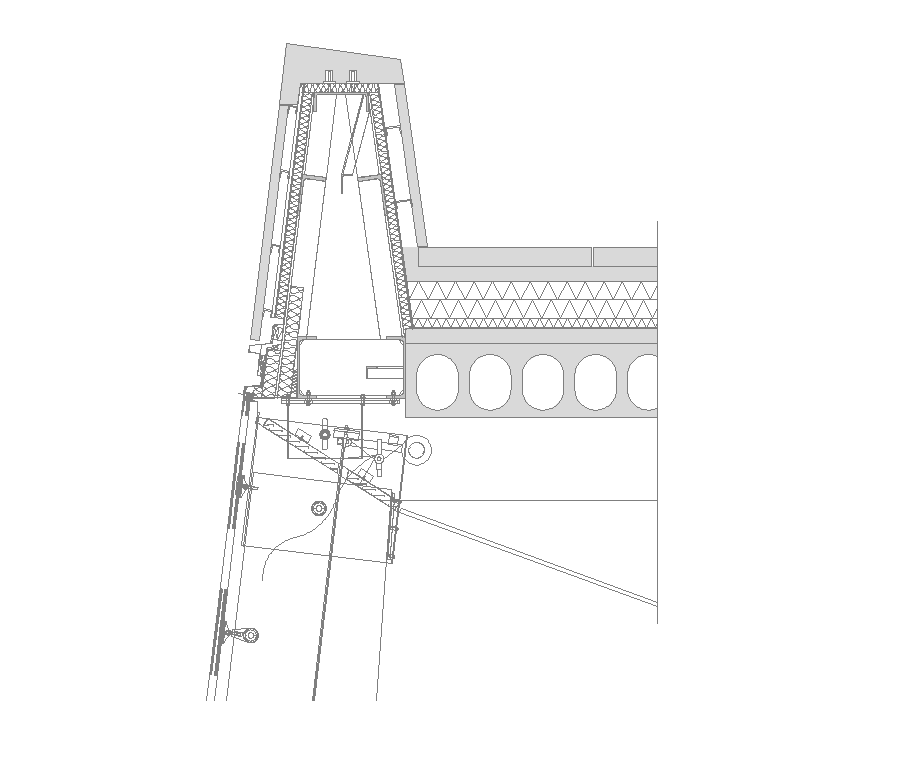 Slab and roofing structure detail sectional plan 2d view layout file