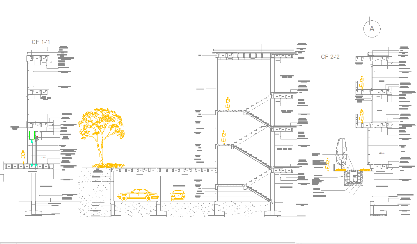 Slab beam footing and stair detail cad files