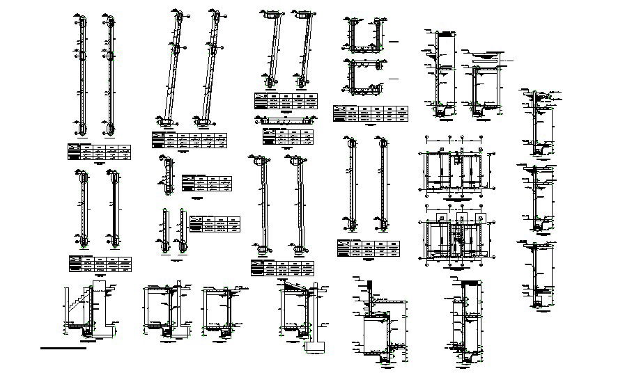 Slab construction with staircase and wall cad drawing details dwg file