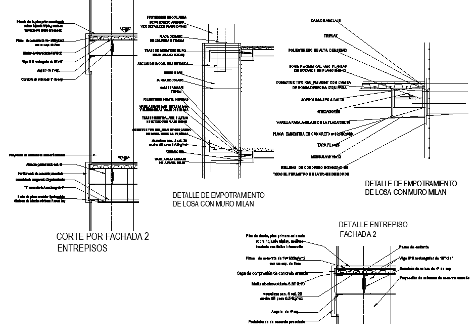 Slab embedment detail with wall dwg file