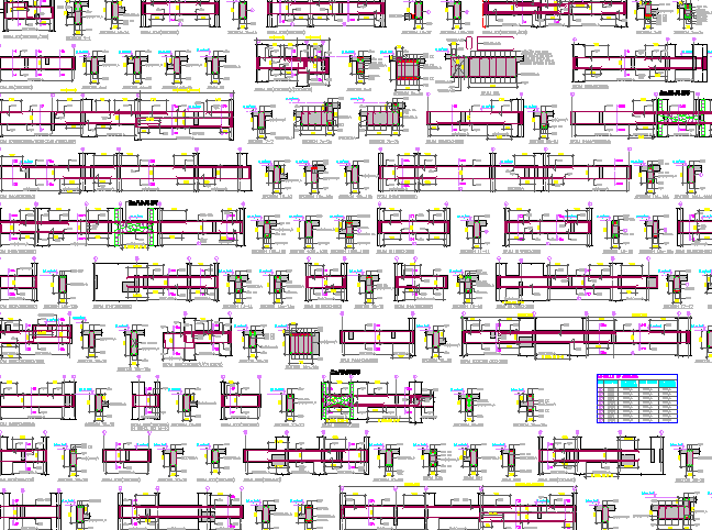 Slab reinforcement details with column and beam construction dwg file