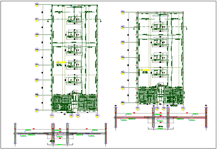 Slab structure plan detail view dwg file
