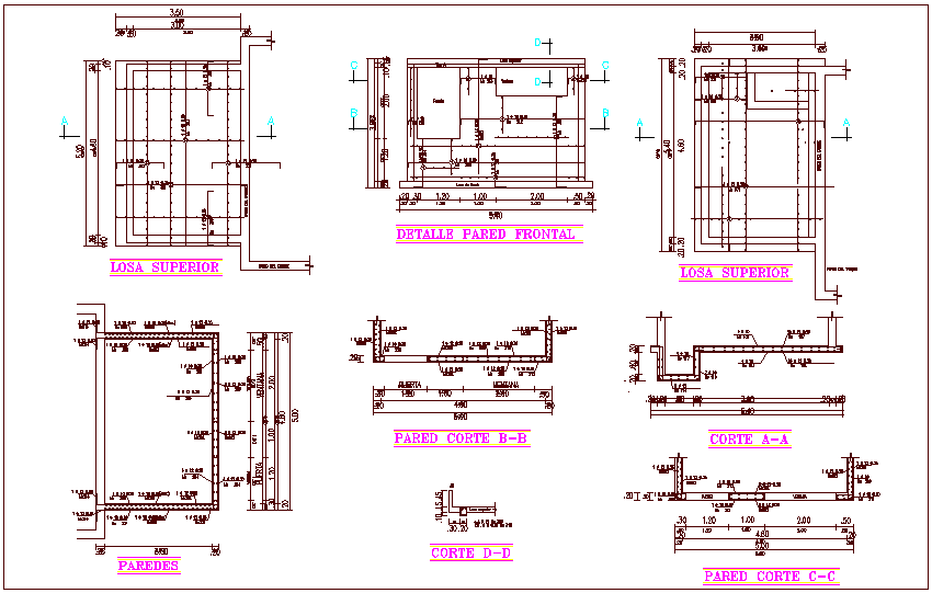 Slab view with elevation and section for valve chamber area dwg file
