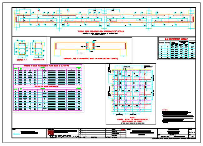 Slab And Beam Reinforcement detail of Forensic Laboratory drawing
